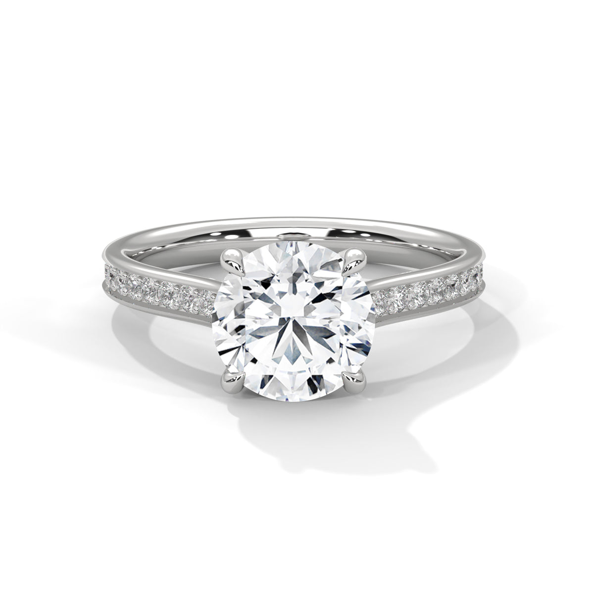Diamond ring with a white background