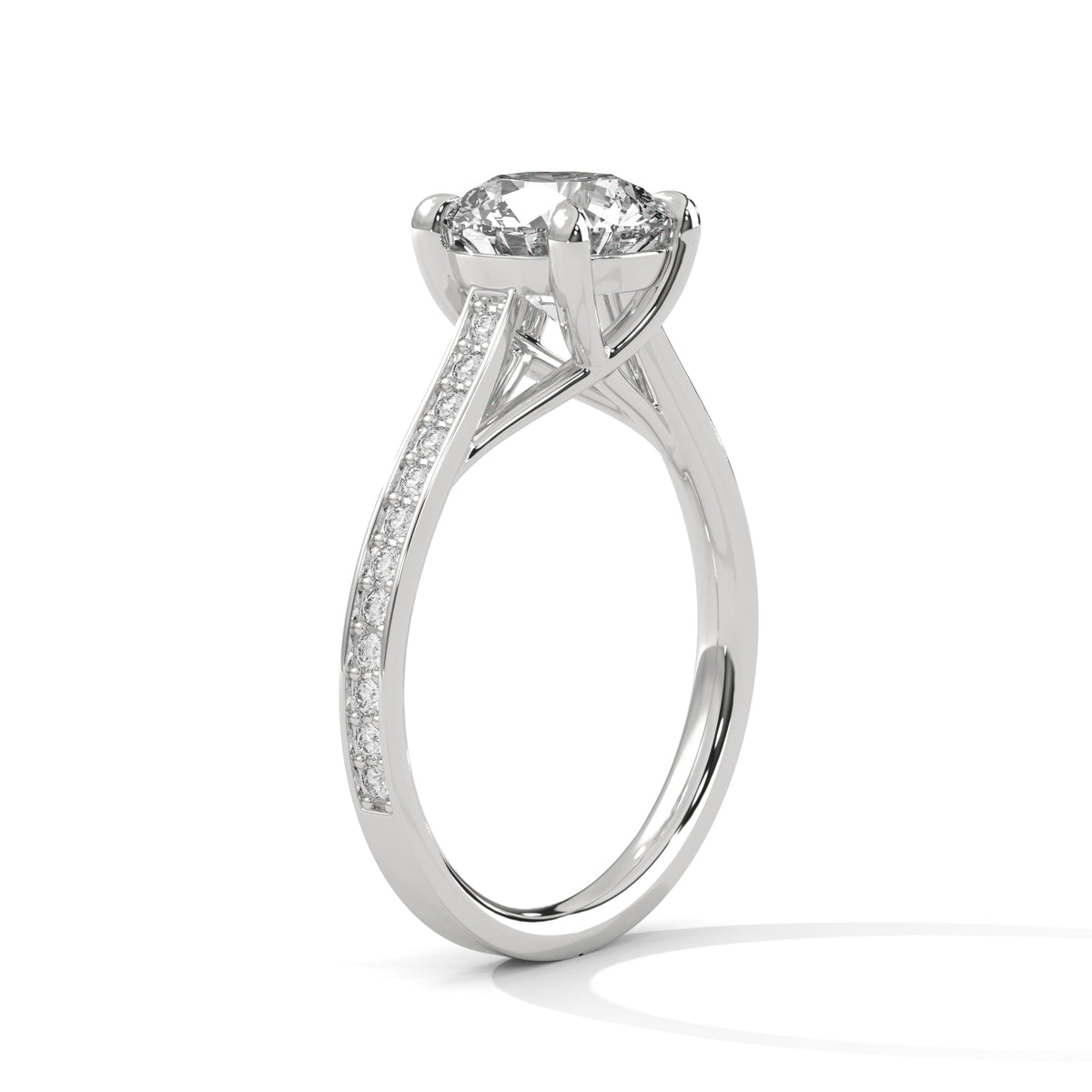 Diamond ring with a white background