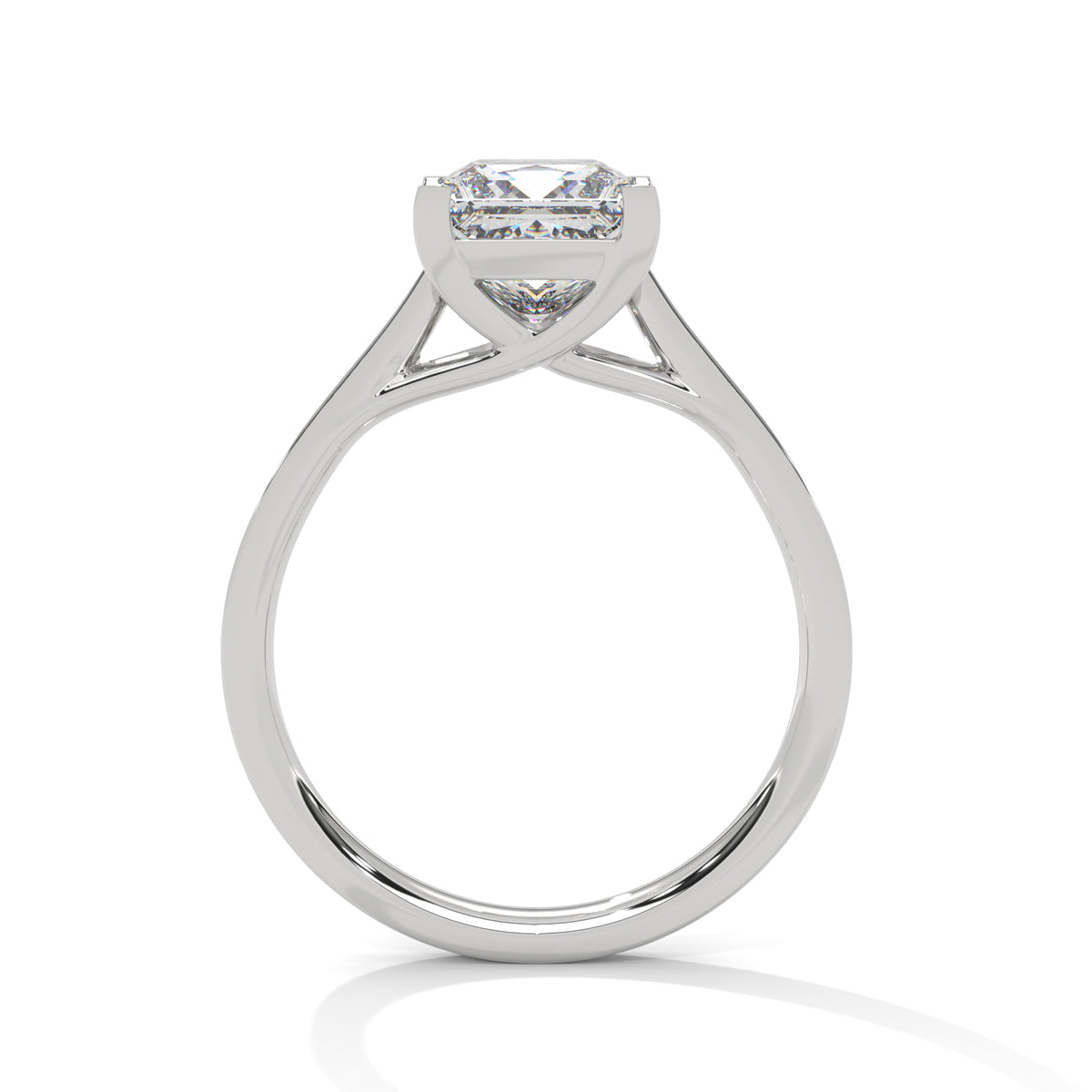 Diamond ring with a white background