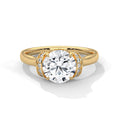 Round Solitaire with Hidden Halo Engagement Ring