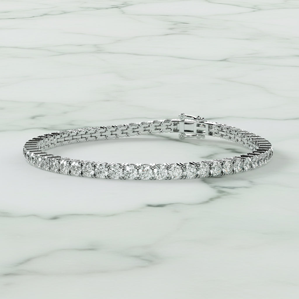 Diamond bracelet on a light beige background