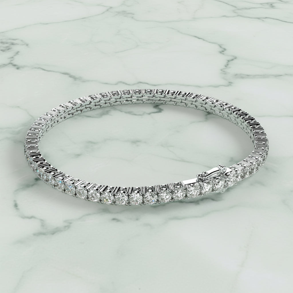 Diamond bracelet on a light beige background