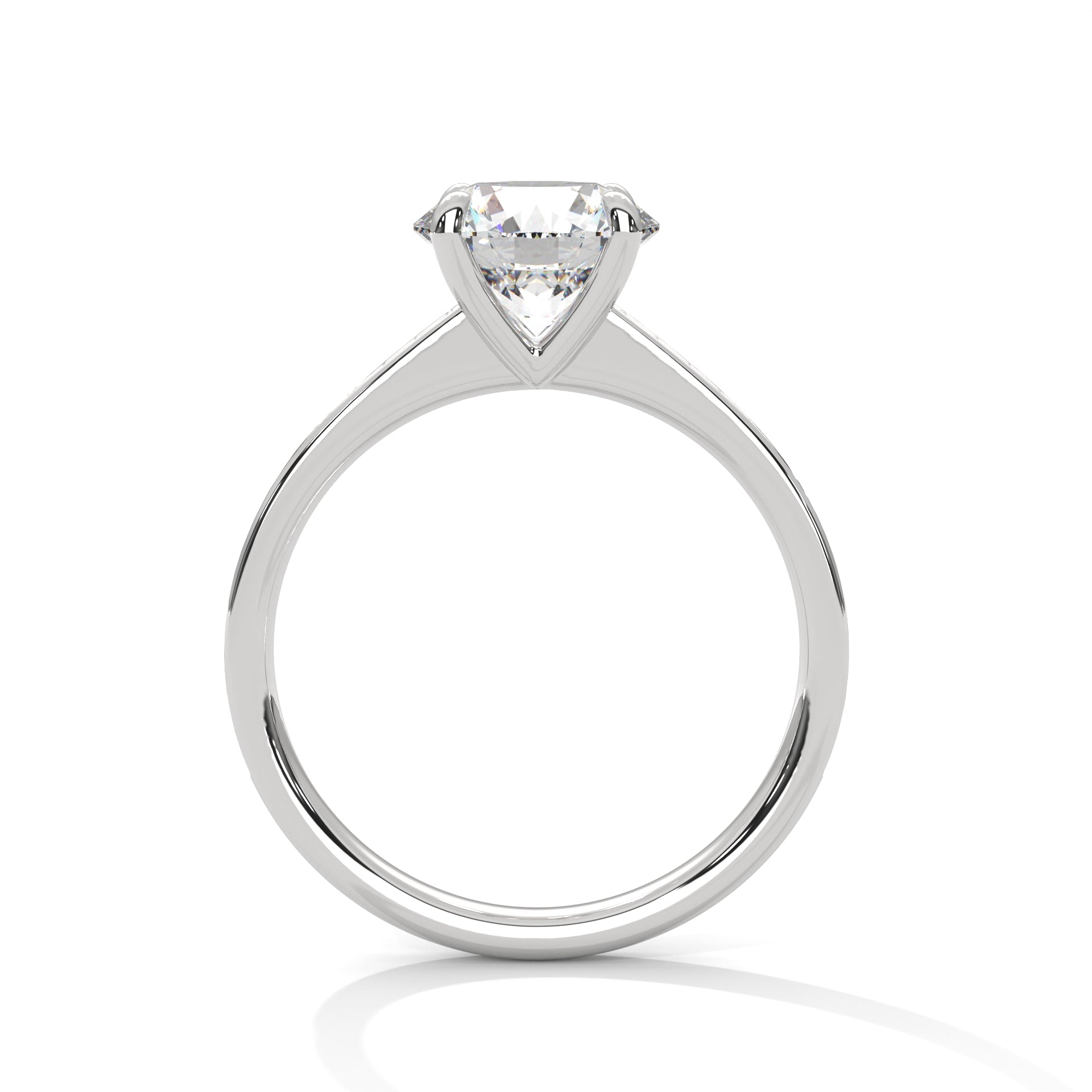 Round Brilliant Pavé Solitaire Engagement Ring