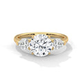 Three-Stone Round & Pear Diamond Engagement Ring