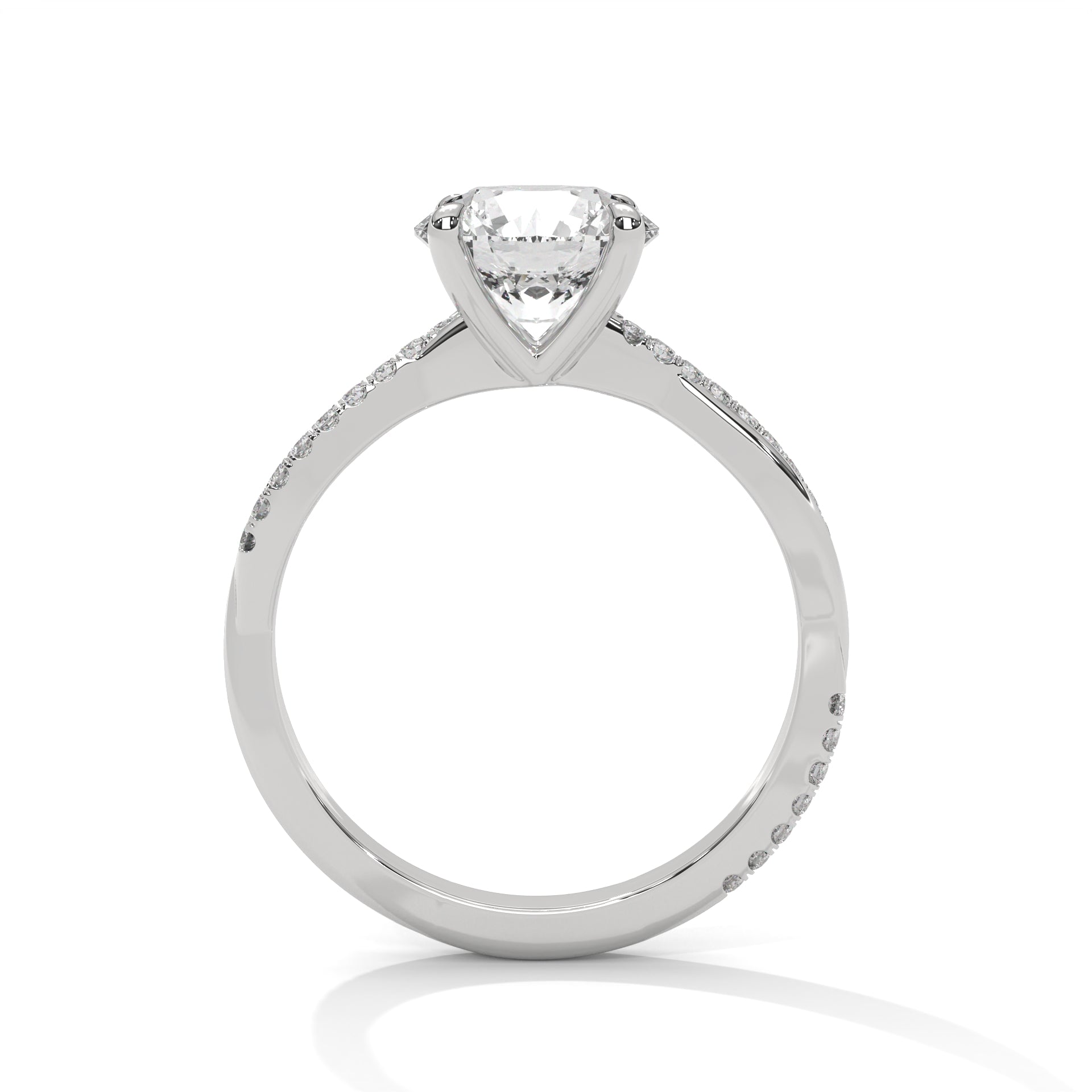 Round Brilliant Solitaire Twisted Engagement Ring