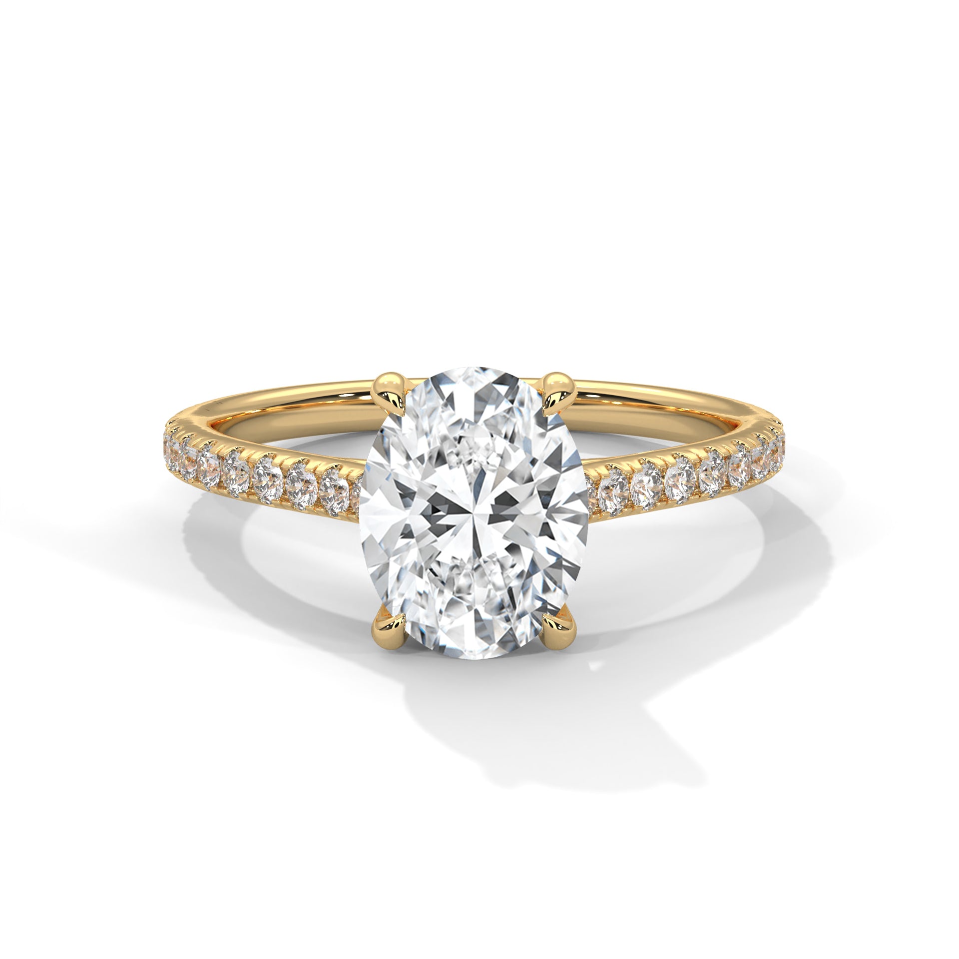 Oval Solitaire Diamond Engagement Ring