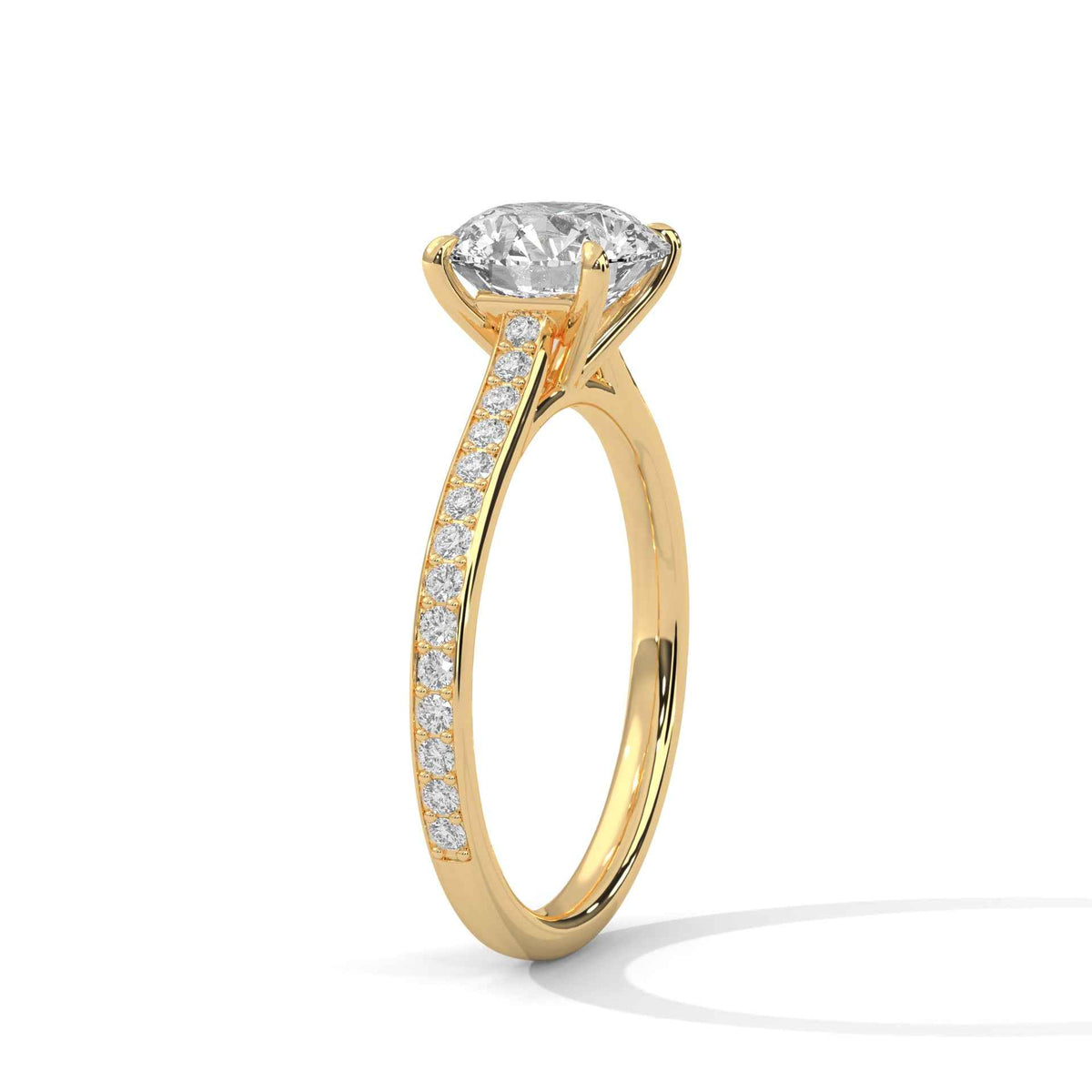 Round Cut Lab Grown Diamond Micro-Pavé Engagement Ring 1.58 CT