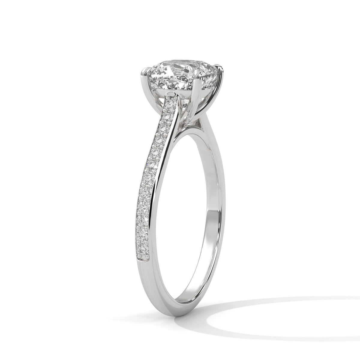 Diamond ring with a white background