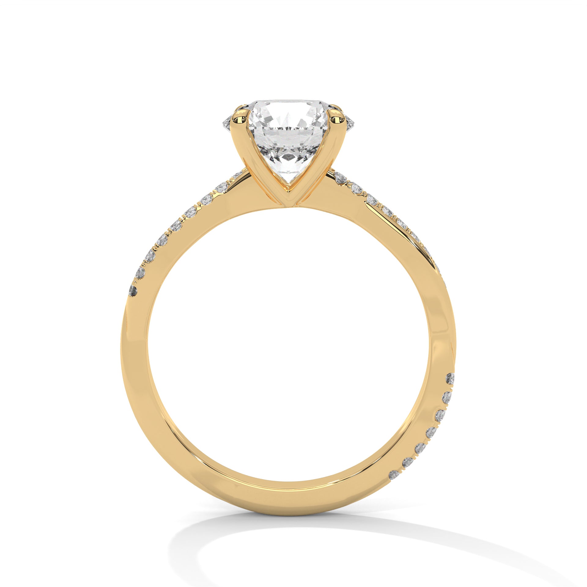 Round Brilliant Solitaire Twisted Engagement Ring