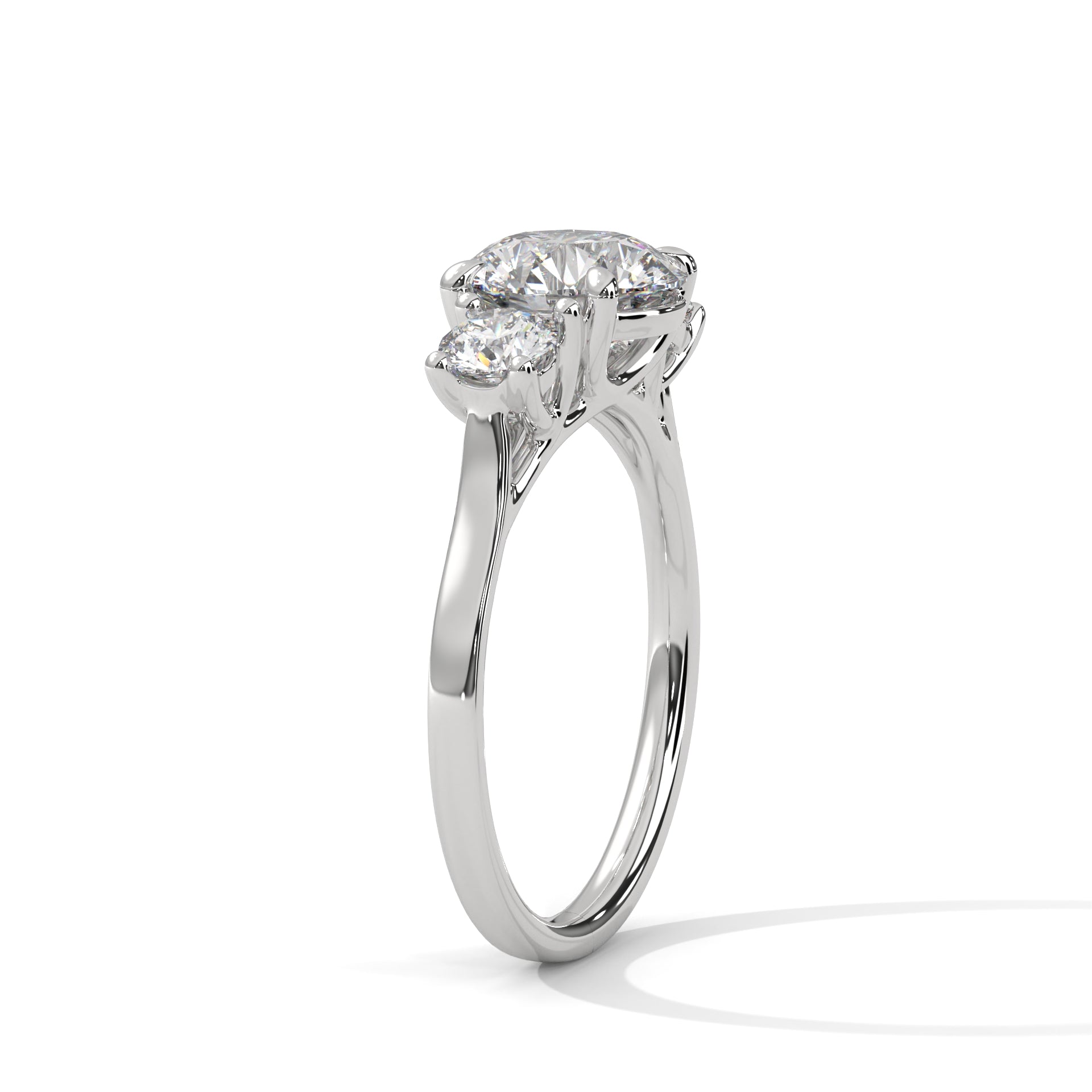 Three-Stone Round Diamond Engagement Ring