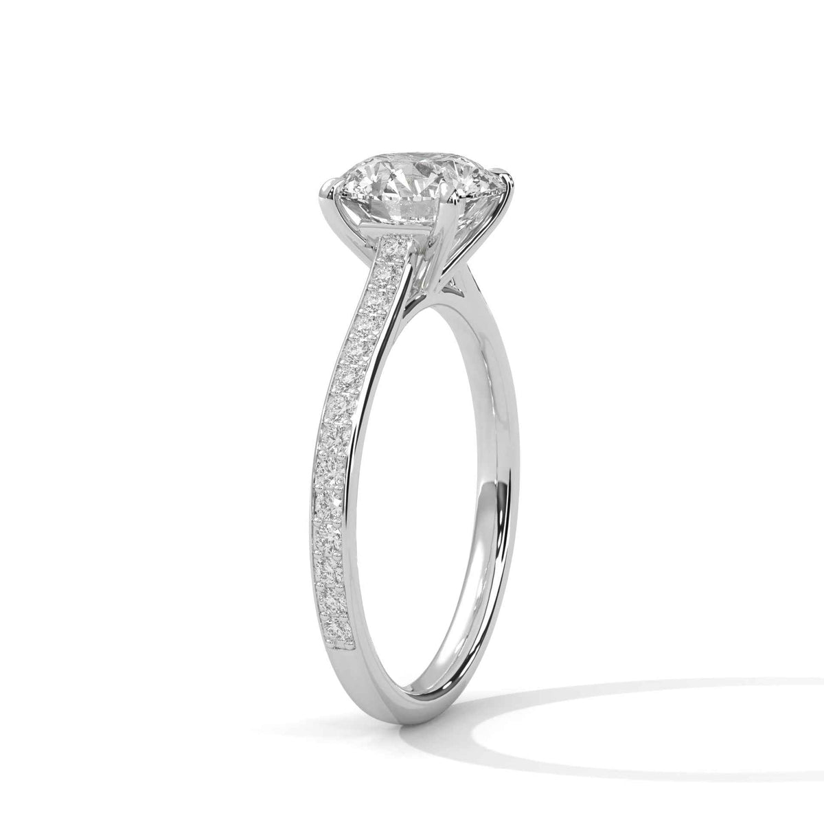Round Cut Lab Grown Diamond Micro-Pavé Engagement Ring 1.58 CT