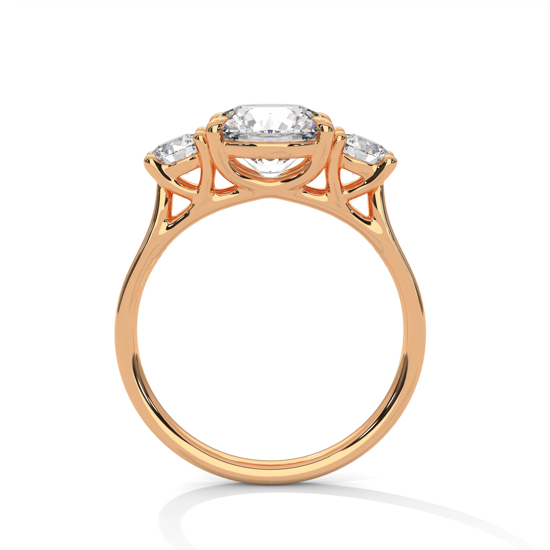 Three-Stone Round Diamond Engagement Ring