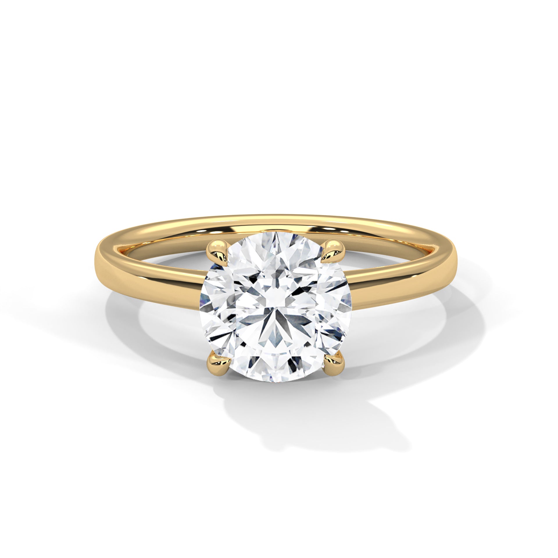 Round Lab Grown Diamond Solitaire Engagement Ring