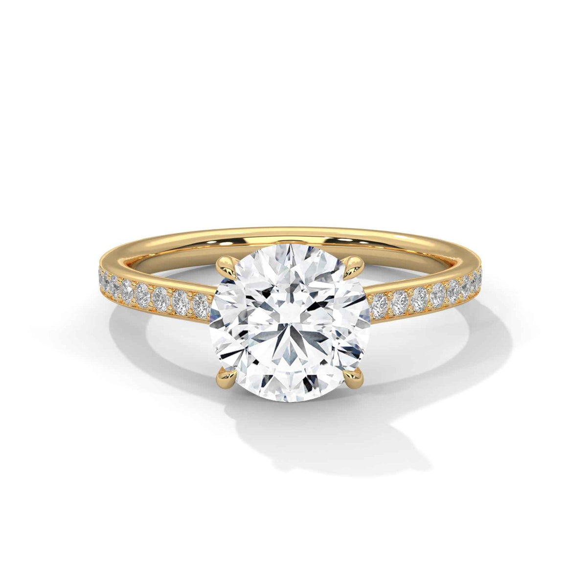 Round Cut Lab Grown Diamond Micro-Pavé Engagement Ring 1.58 CT
