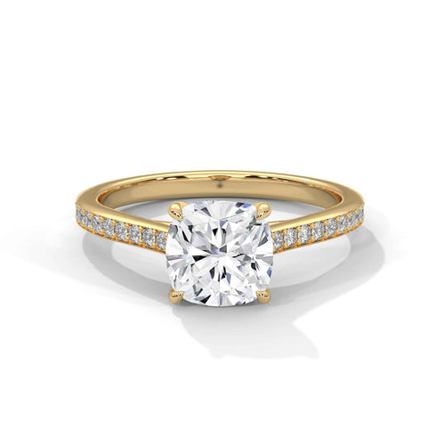 Cushion Cut Lab Grown Diamond Micro-Pavé Engagement Ring 2.24 CT