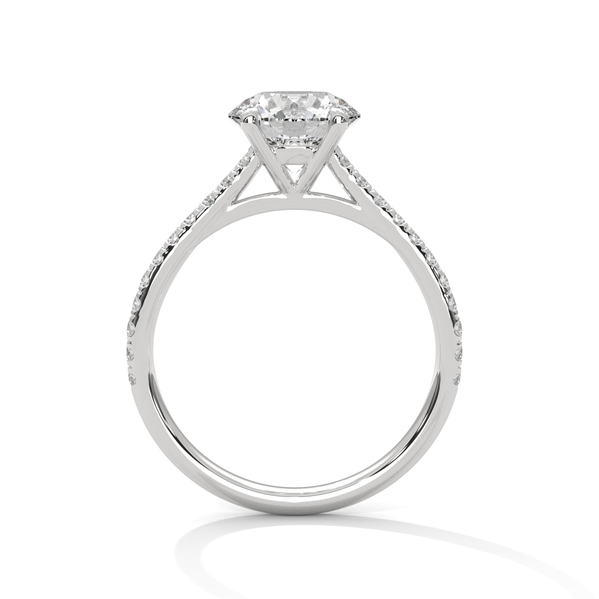 Diamond ring with a white background