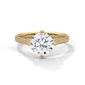 Round Brilliant Pavé Cathedral Solitaire Engagement Ring