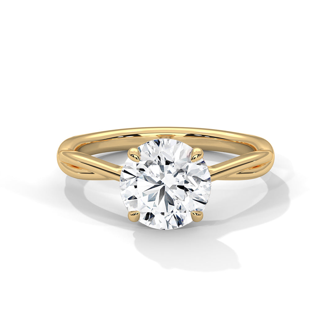 Twisted Solitaire Round Diamond Engagement Ring