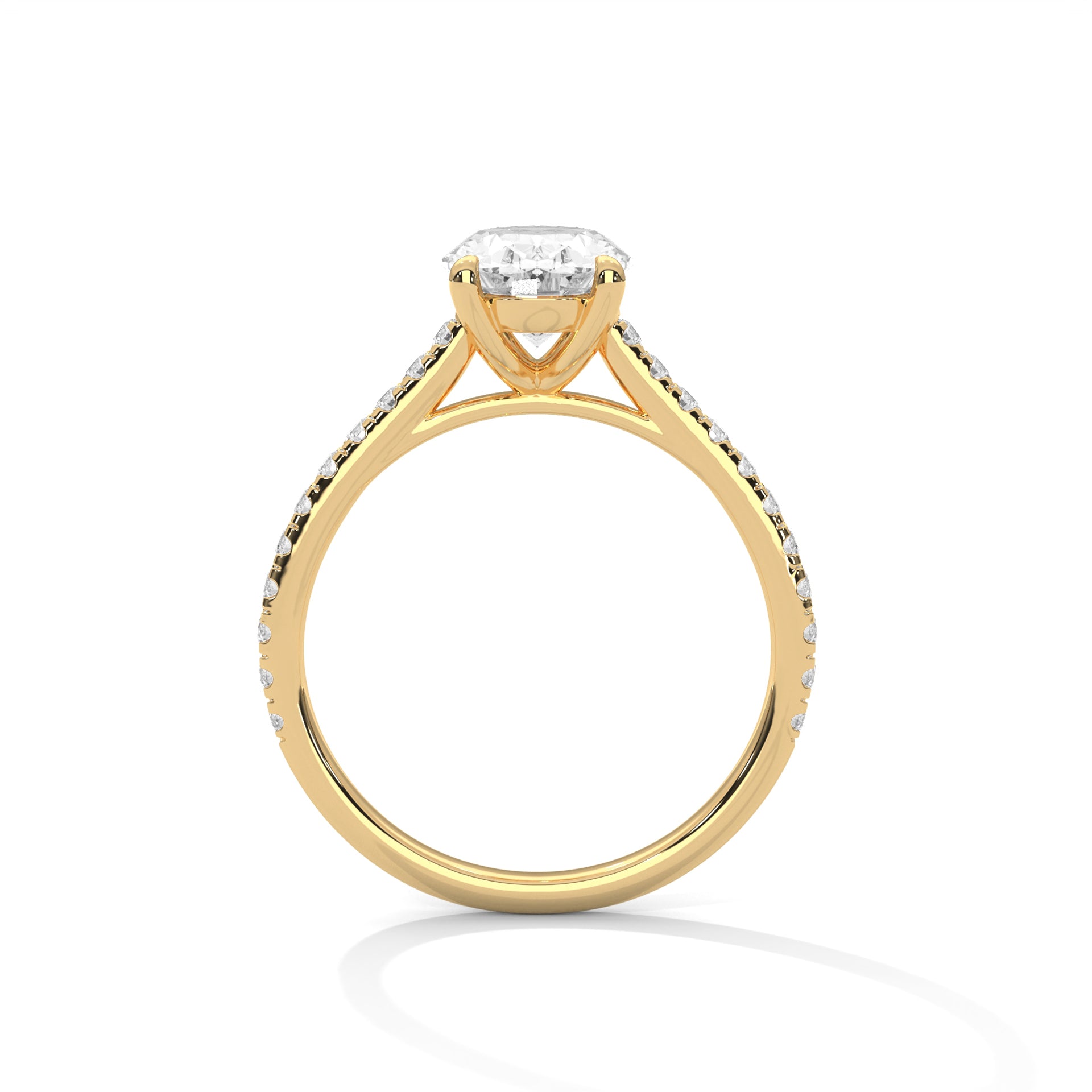 Oval Solitaire Diamond Engagement Ring