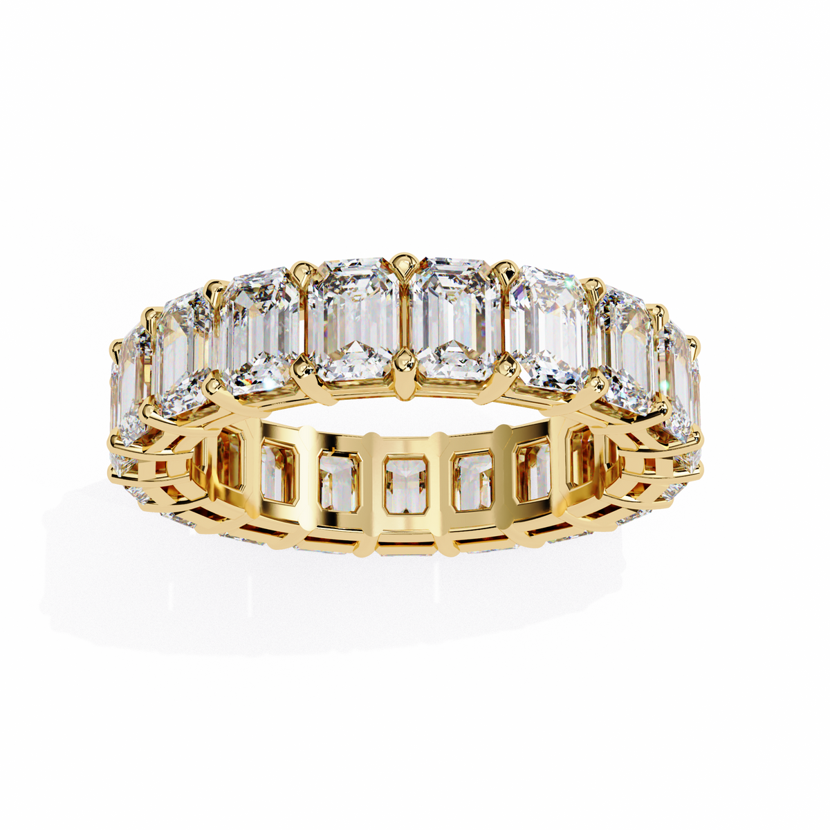 Emerald Cut Lab Grown Diamond Full Eternity Wedding Band 4.88 CT