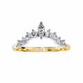 Marquise & Round Cut Lab Grown Diamond Curved Chevron Band 0.38 CT