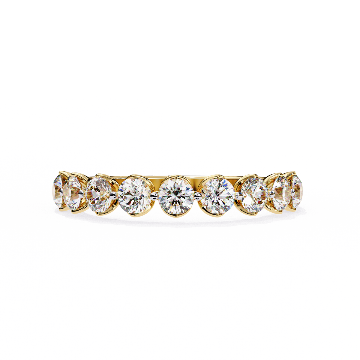 Round Cut Lab-Grown Diamond 9-Stone Band 0.97 CT