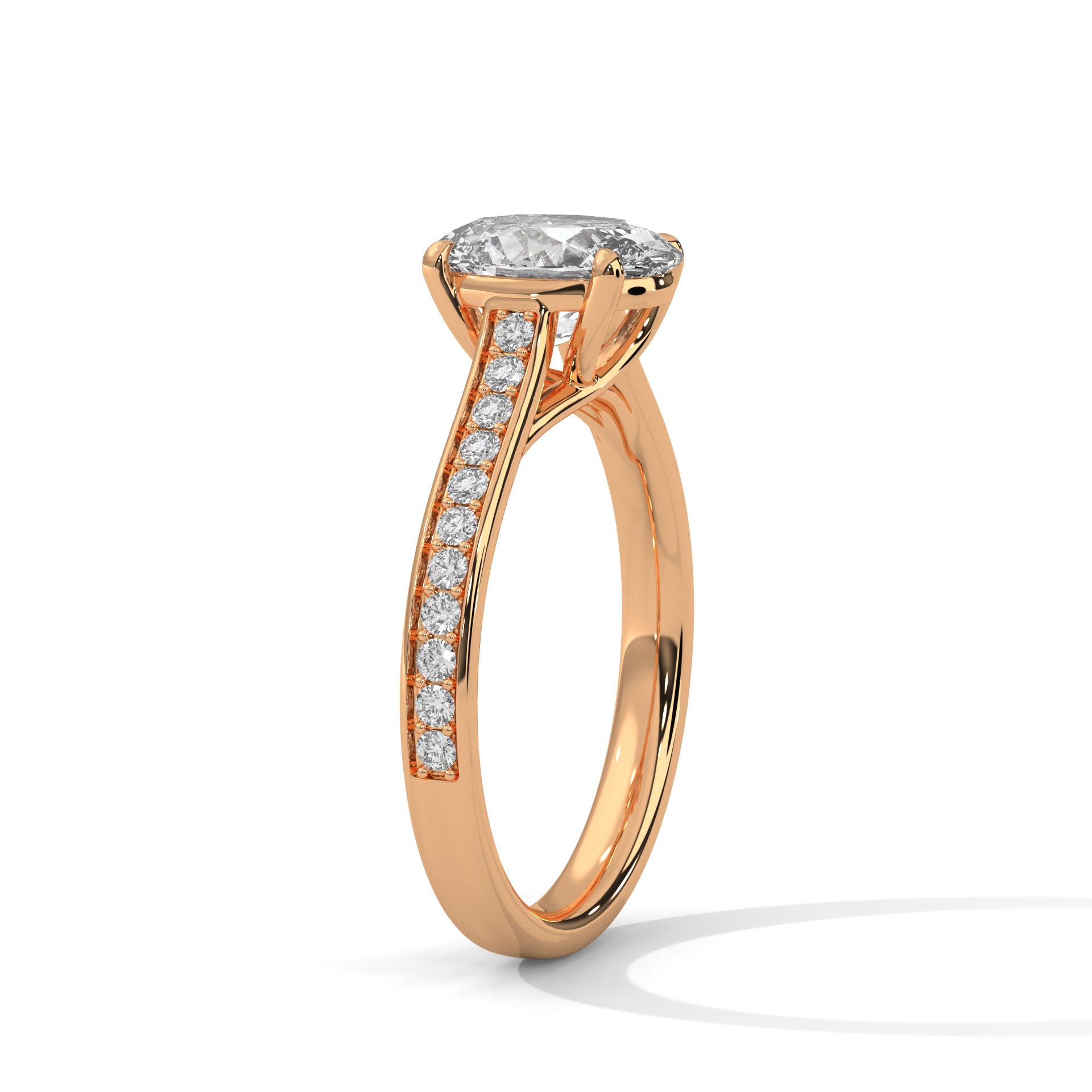 Oval Brilliant Pavé Cathedral Engagement Ring