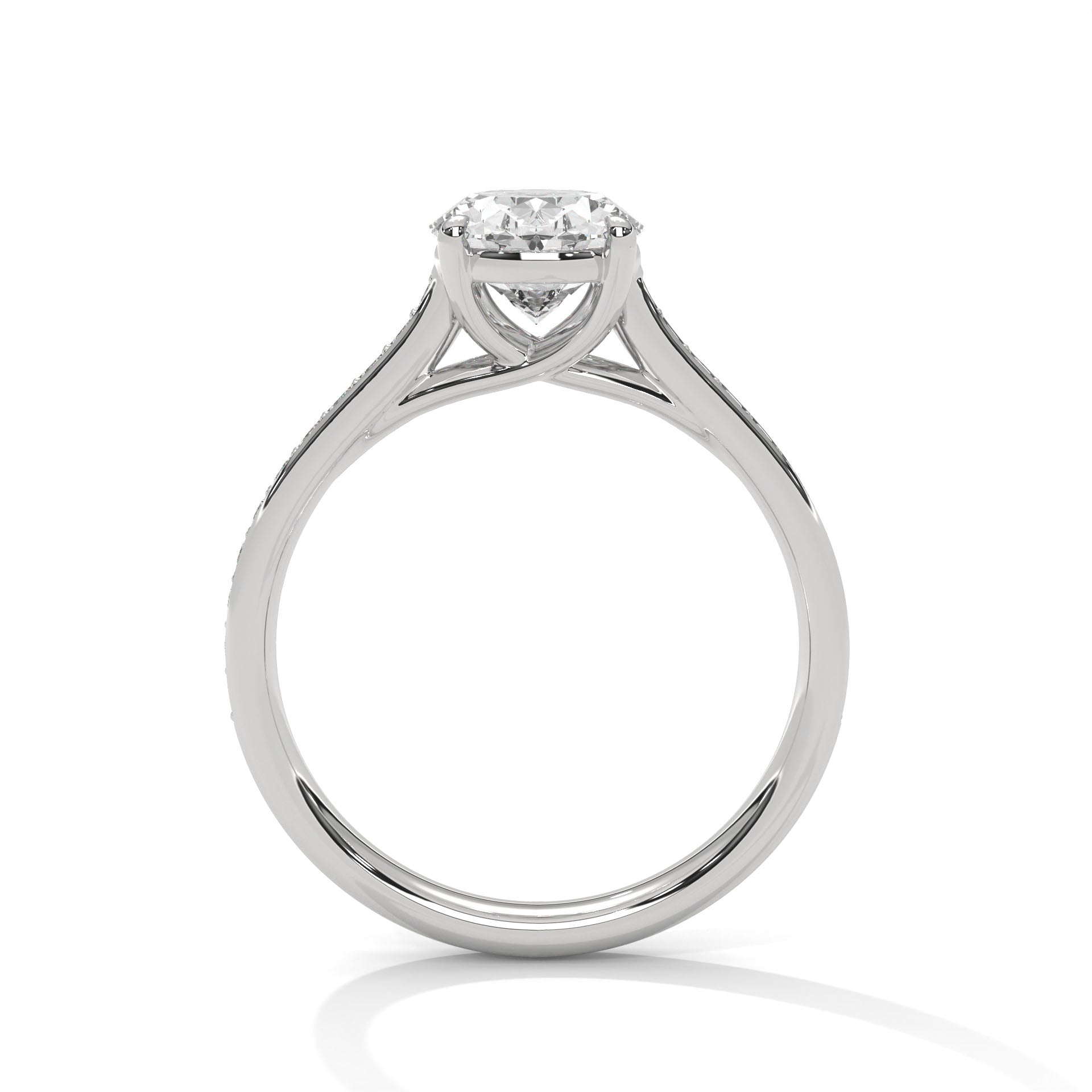 Oval Brilliant Pavé Cathedral Engagement Ring
