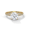 Round Brilliant Pavé Cathedral Solitaire Engagement Ring