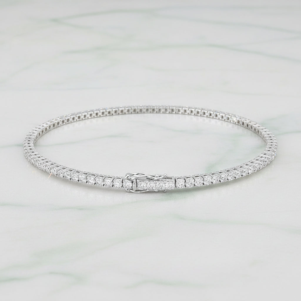 Diamond bracelet on a white background