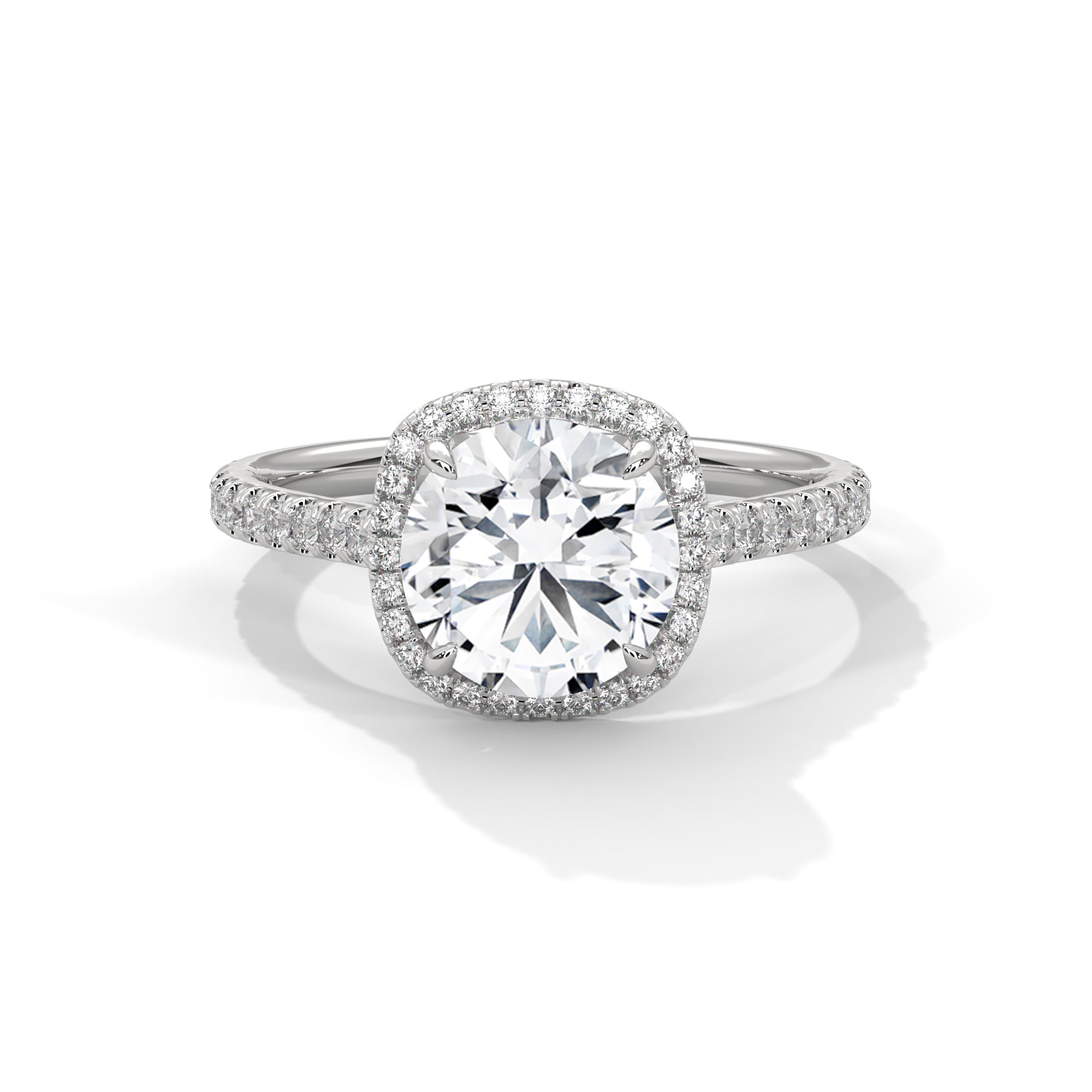 Diamond ring with a white background