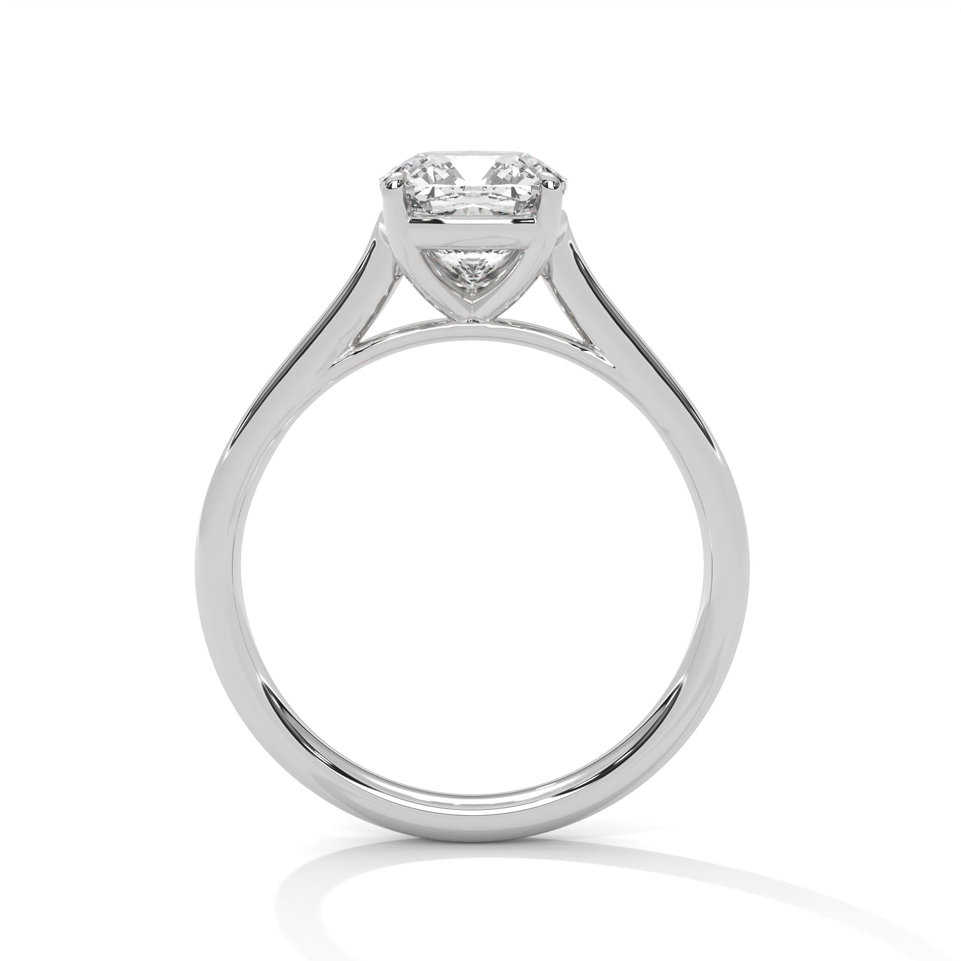 Cushion Square Cathedral Solitaire Engagement Ring