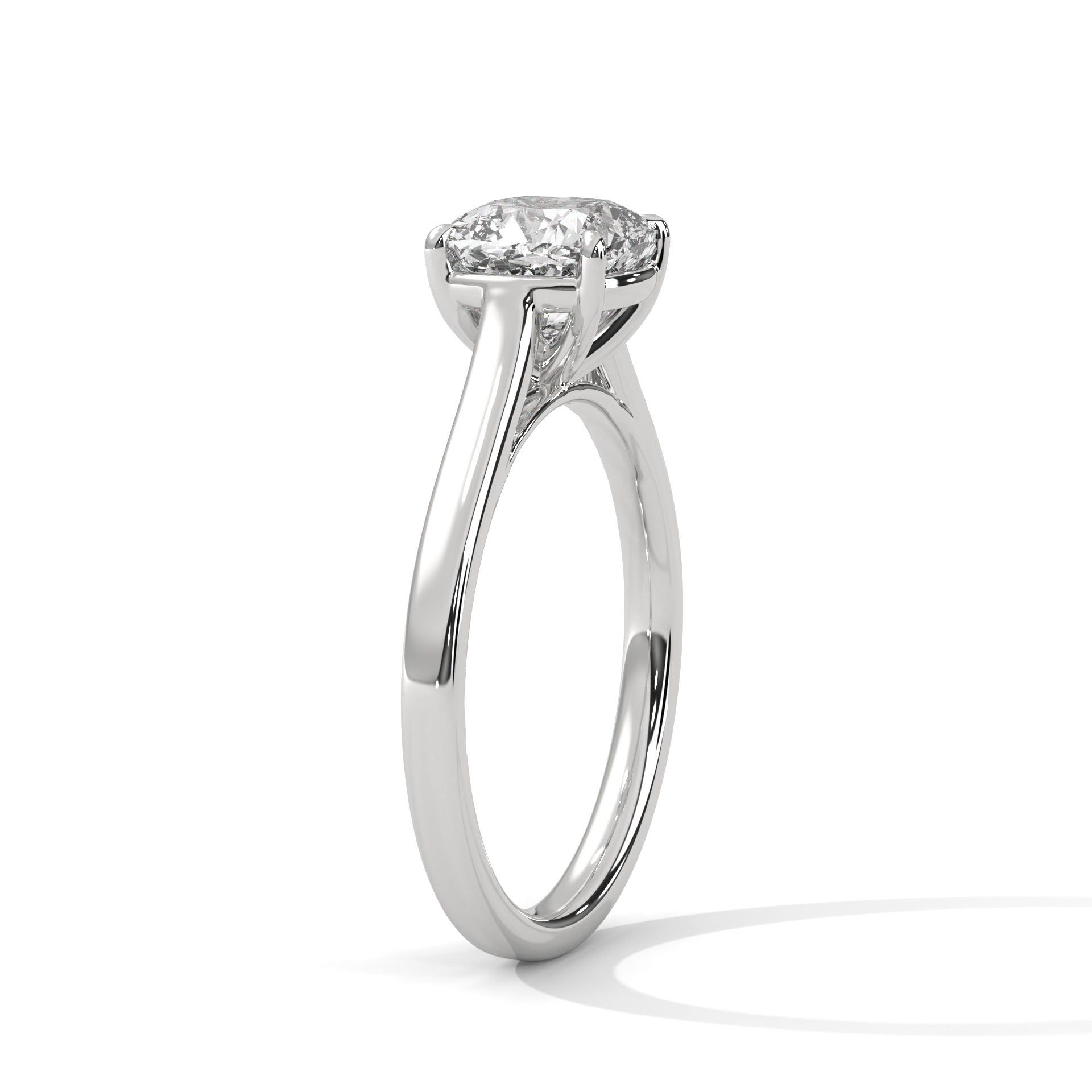 Cushion Square Cathedral Solitaire Engagement Ring