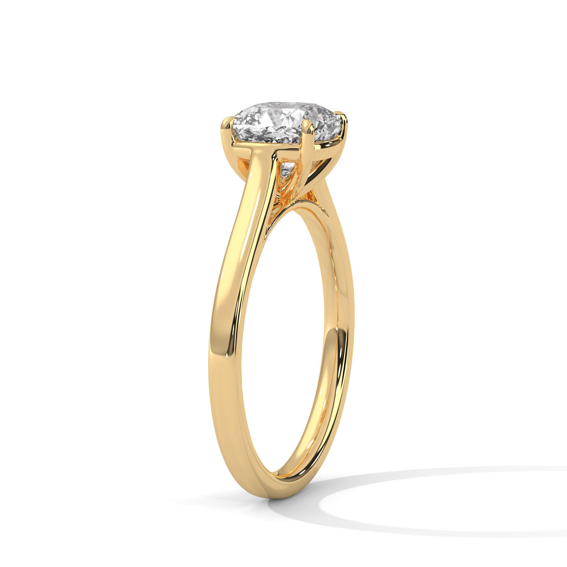 Cushion Square Cathedral Solitaire Engagement Ring
