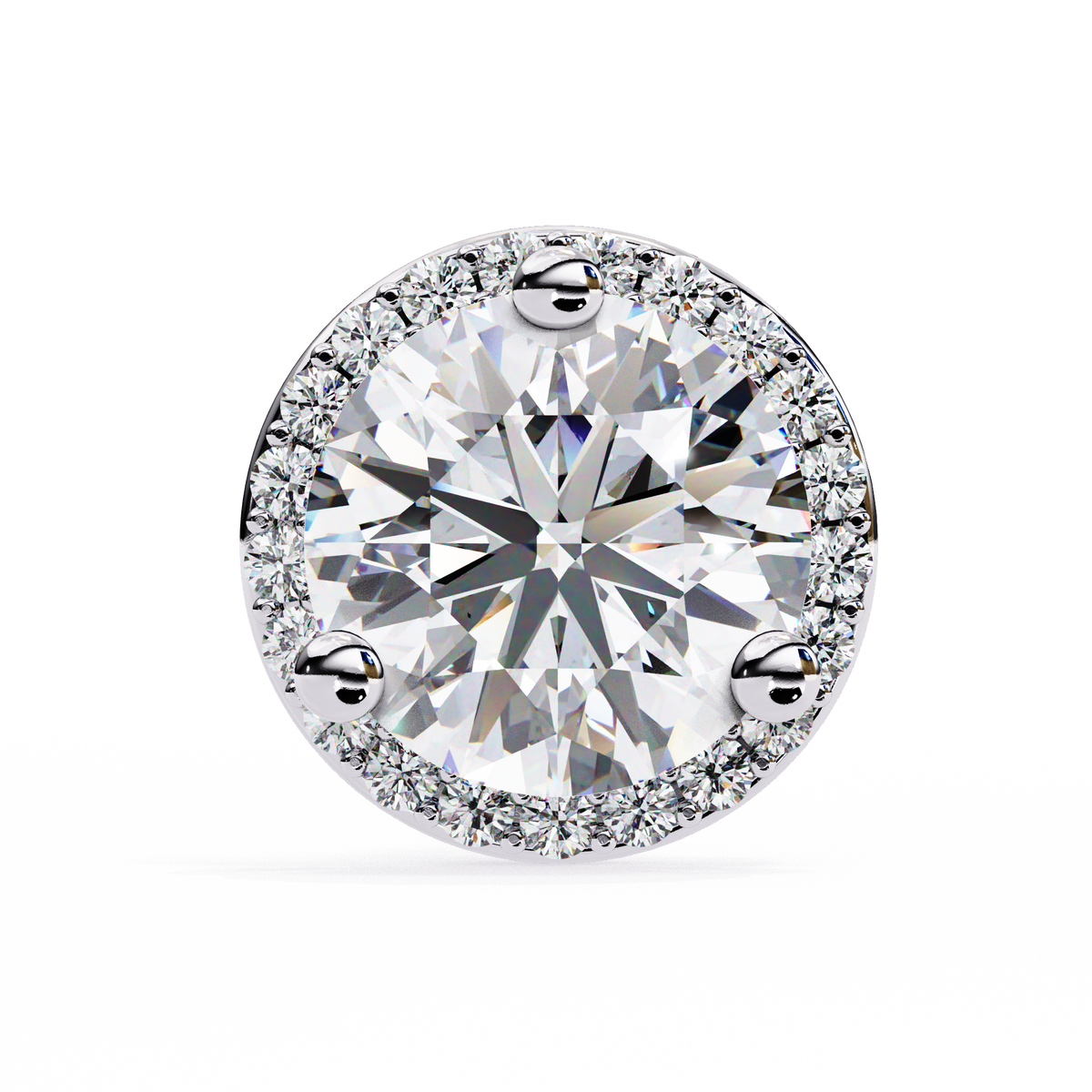 Round Lab Grown Diamond Classic Halo Stud Earrings