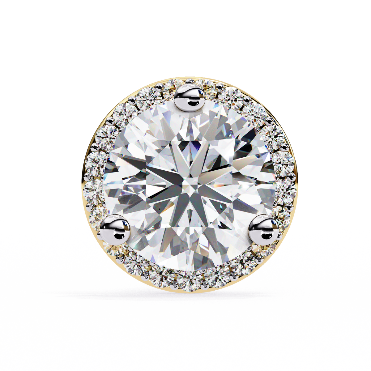 Round Lab Grown Diamond Classic Halo Stud Earrings