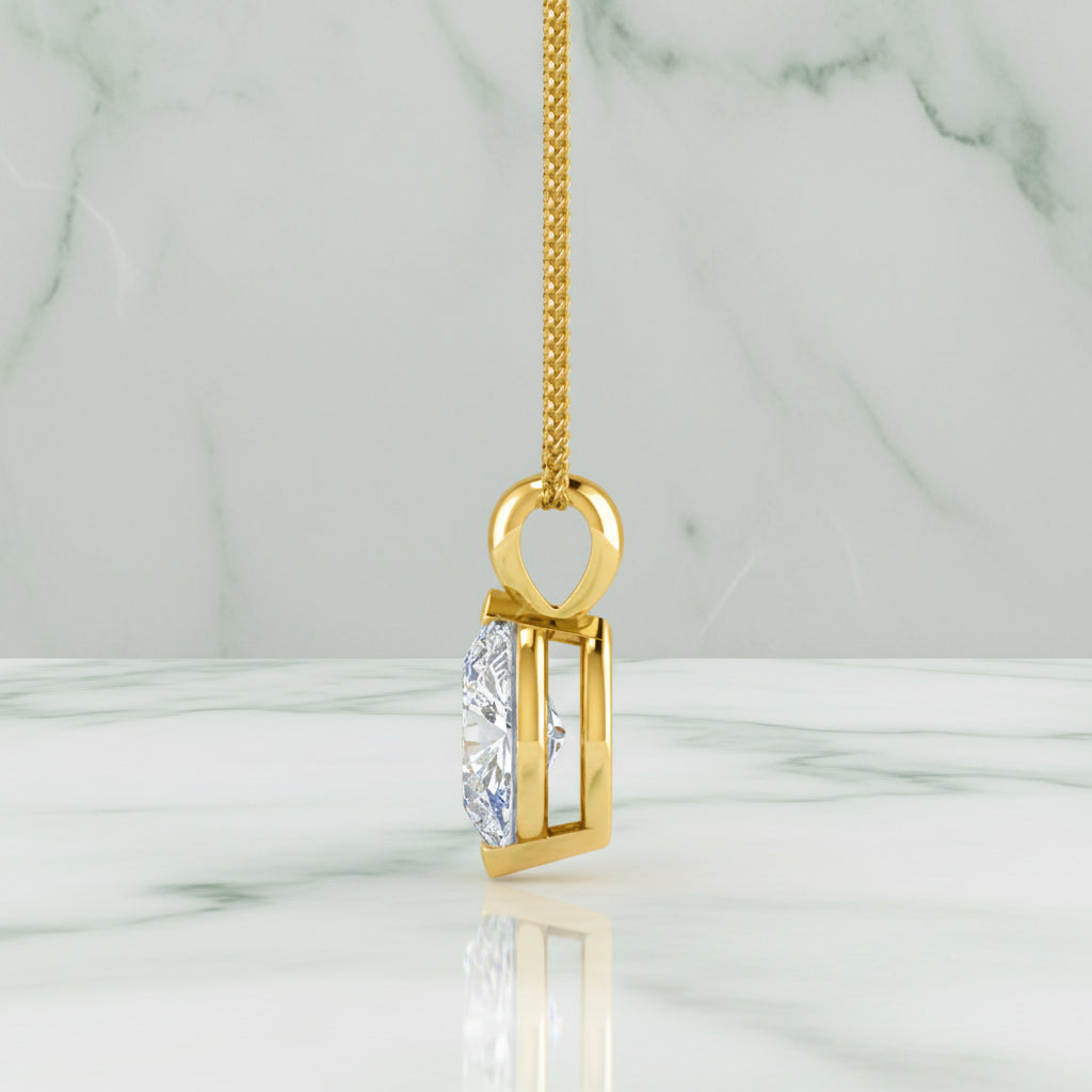 Marquise Lab Diamond 2 Claw Pendant