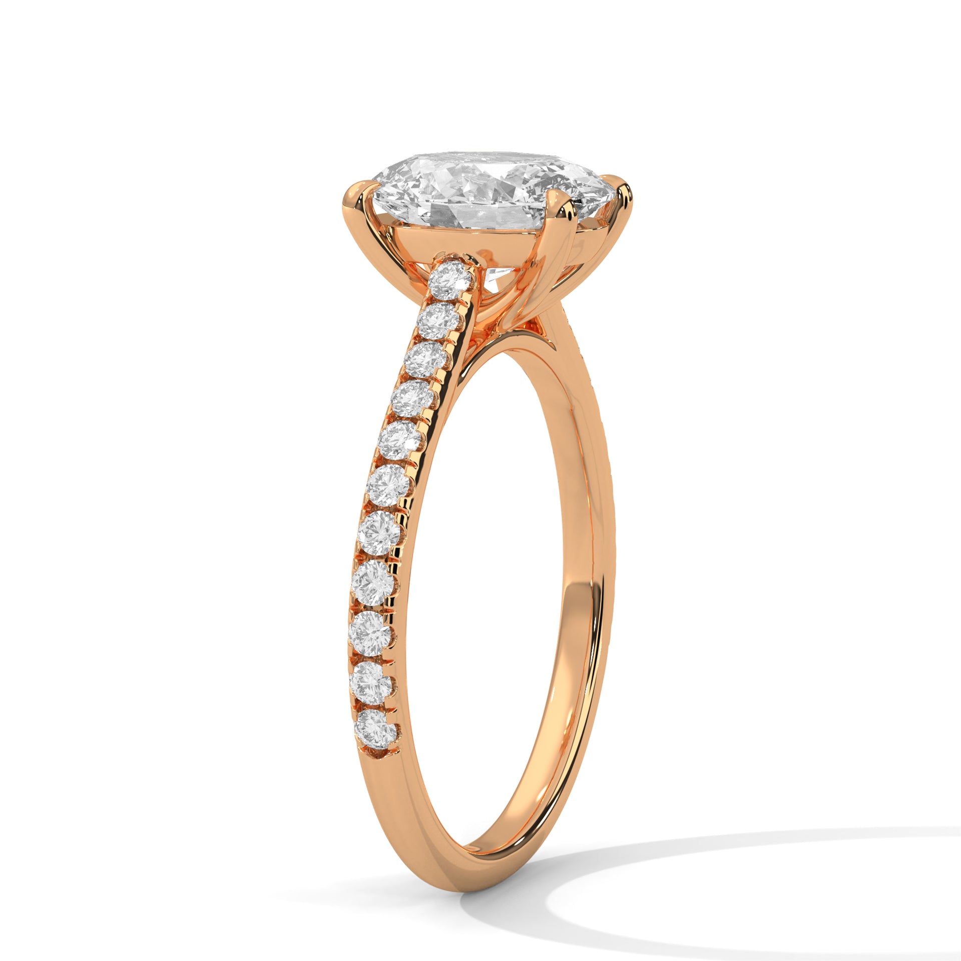 Oval Solitaire Diamond Engagement Ring