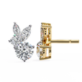 Round & Marquise Lab-Grown Diamond Butterfly Cluster Stud Earrings