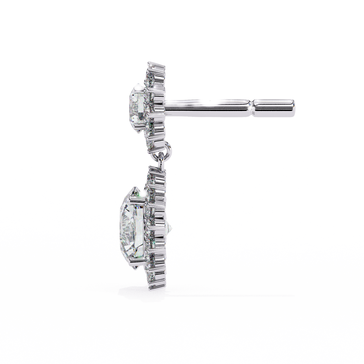 Diamond earring on a white background
