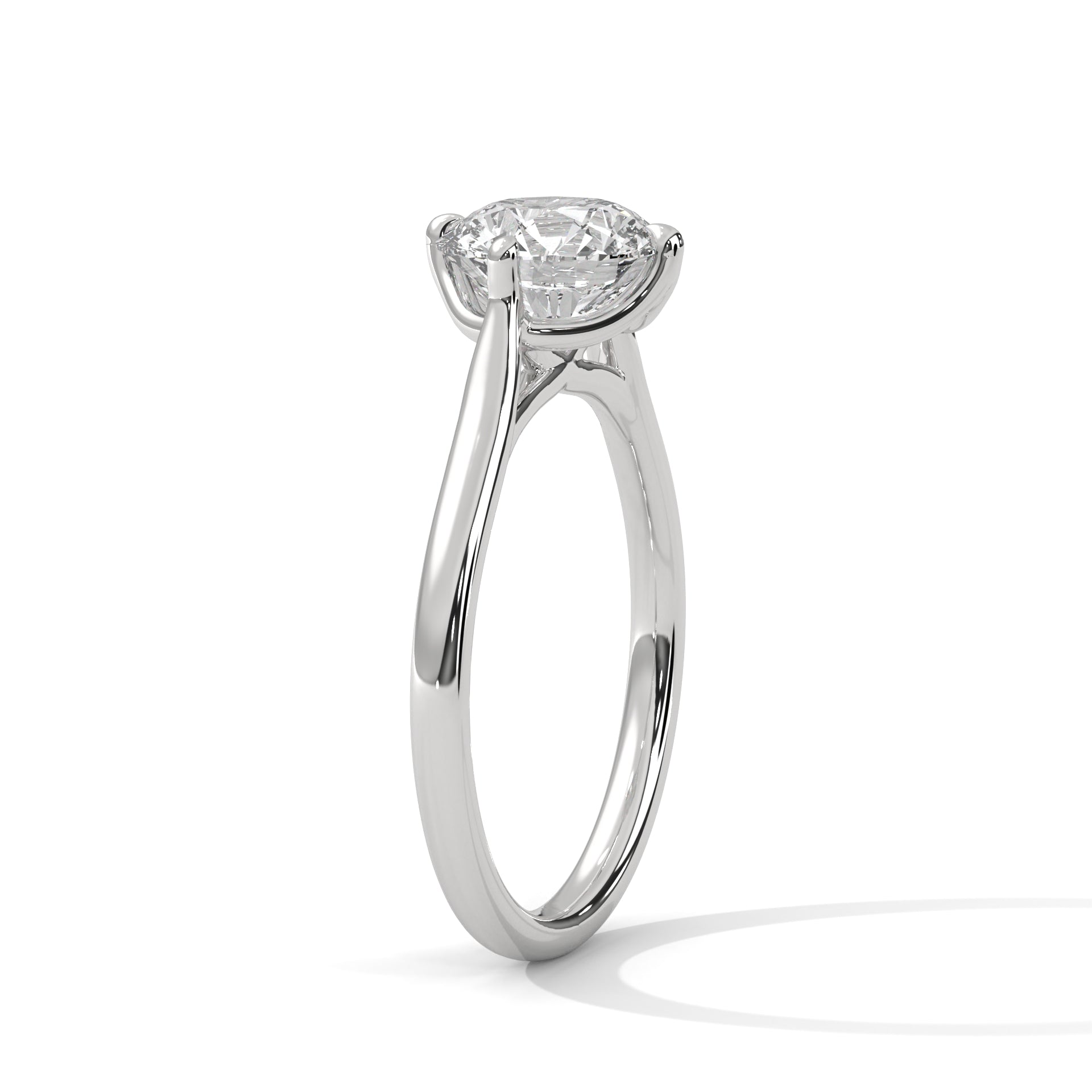 Round Brilliant Solitaire Crossover Engagement Ring