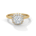 Cushion Cut Lab-Grown Diamond Halo Engagement Ring