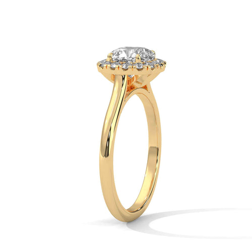 Cushion Cut Lab-Grown Diamond Halo Engagement Ring