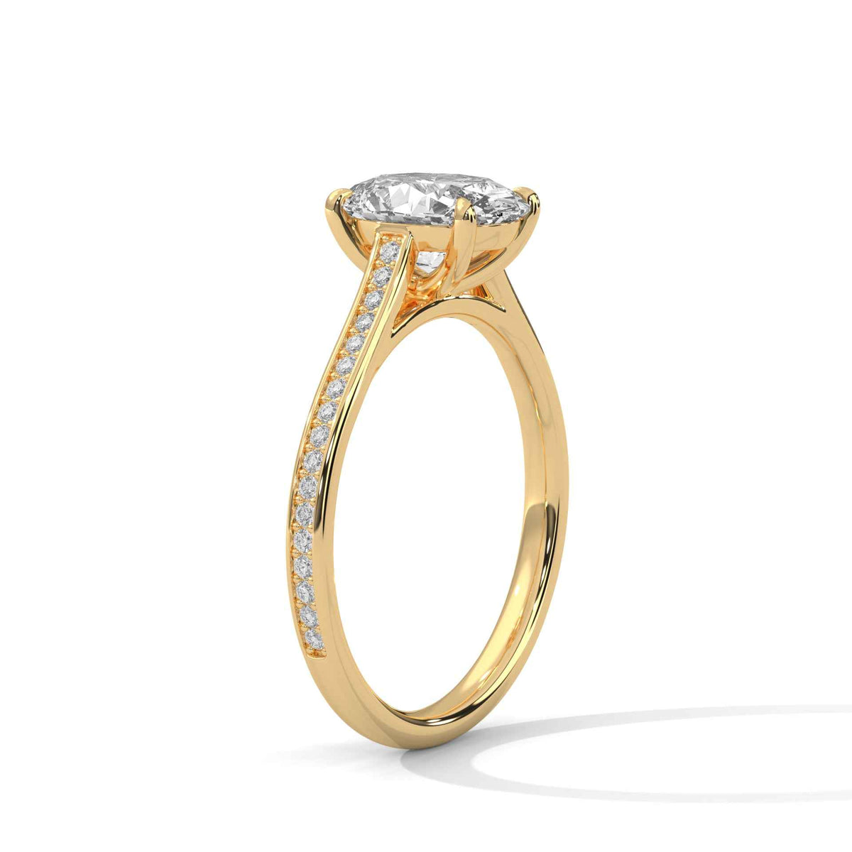 Oval Cut Lab-Grown Diamond Micro-Pavé Engagement Ring