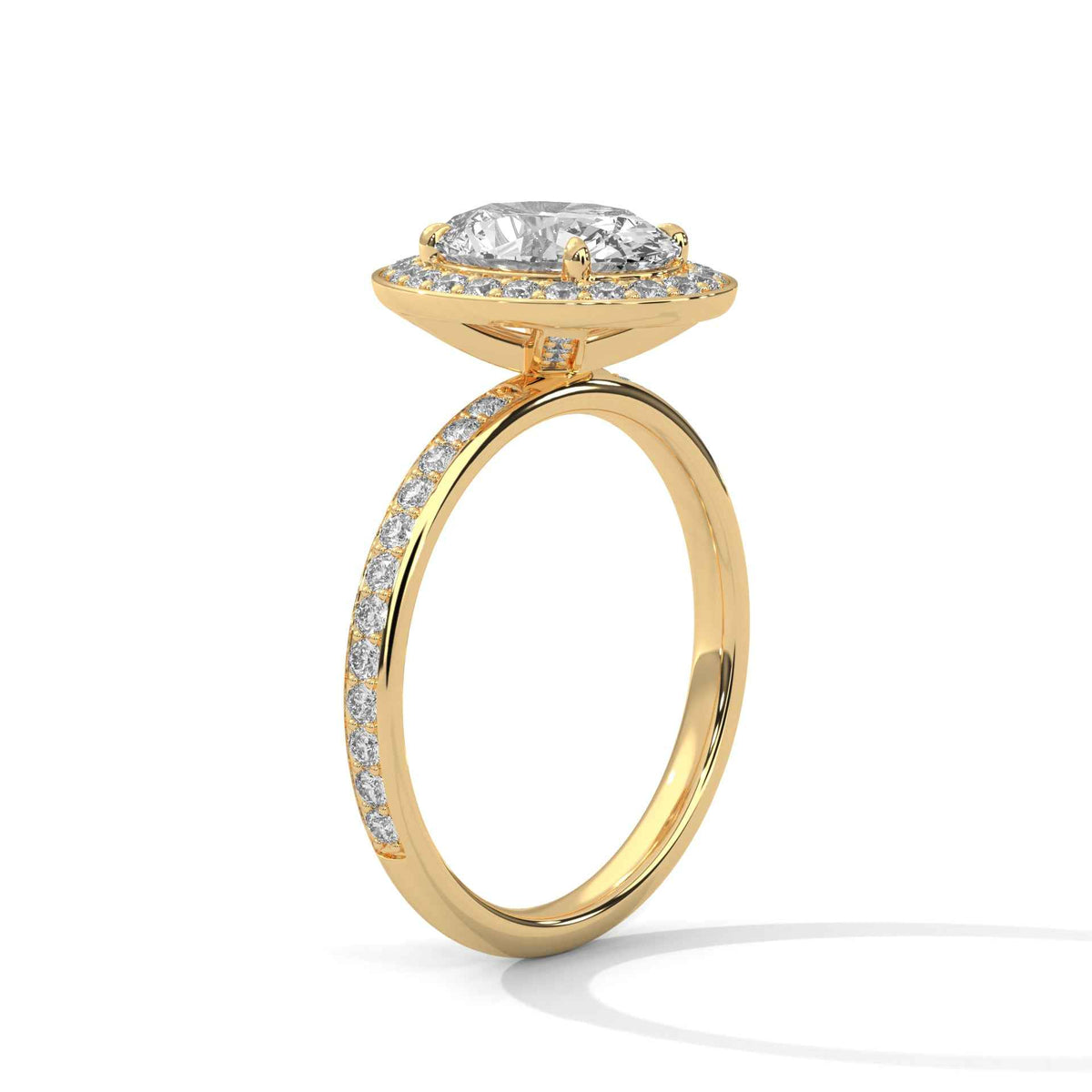 Oval Cut Lab Grown Diamond Halo Micro-Pavé Engagement Ring 2.52 CT
