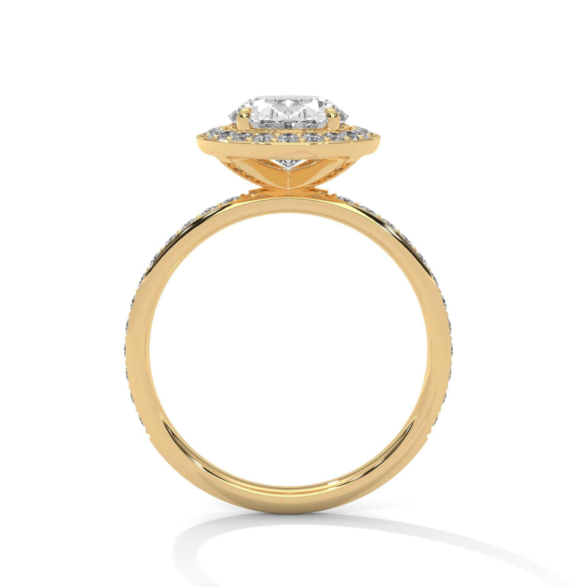 Oval Cut Lab Grown Diamond Halo Micro-Pavé Engagement Ring 2.52 CT