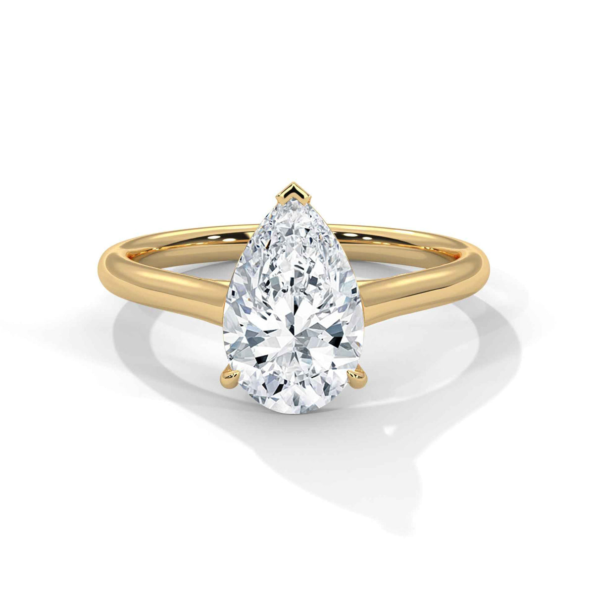 Pear Cut Lab-Grown Diamond Solitaire Engagement Ring 2.00 CT
