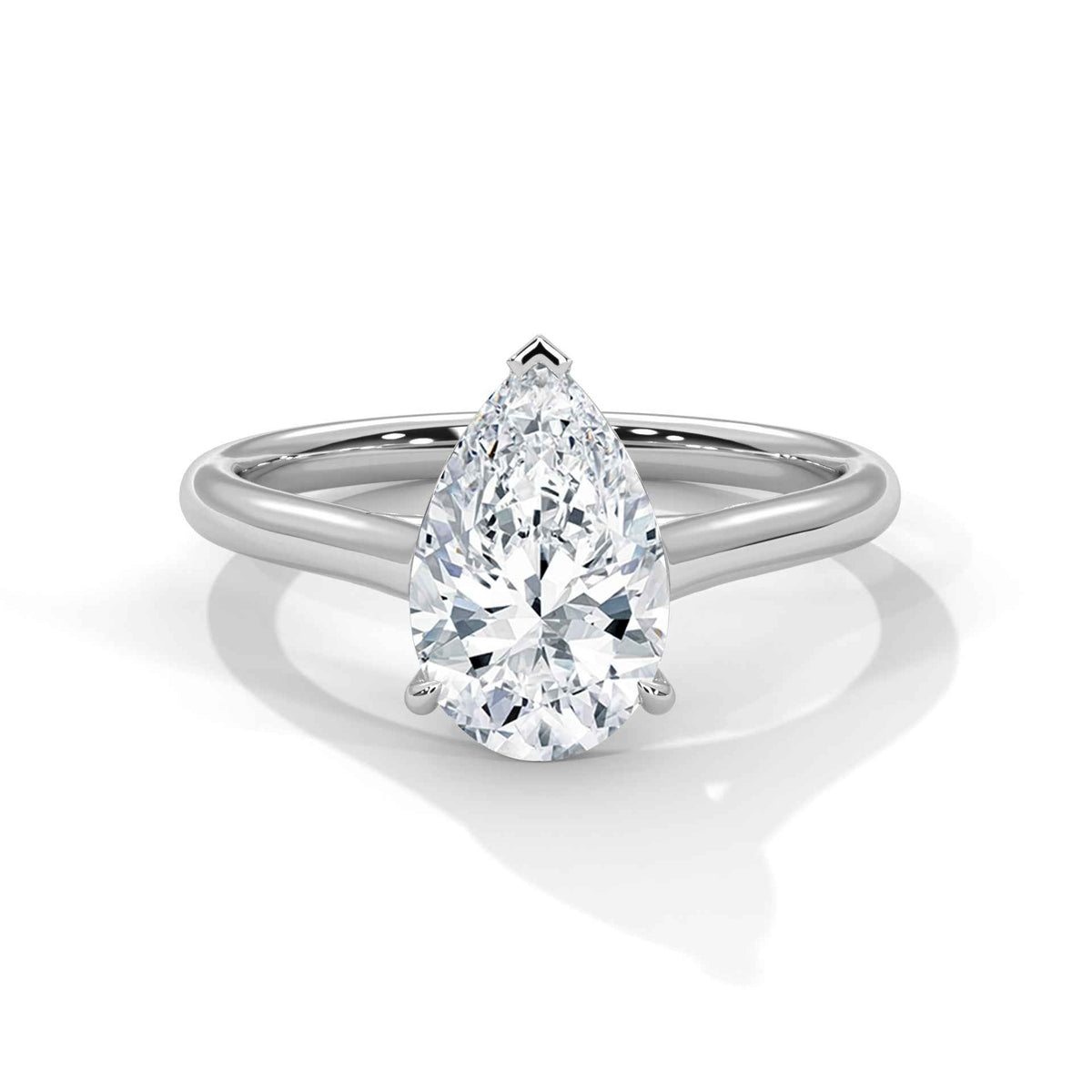 Pear Cut Lab-Grown Diamond Solitaire Engagement Ring 2.00 CT