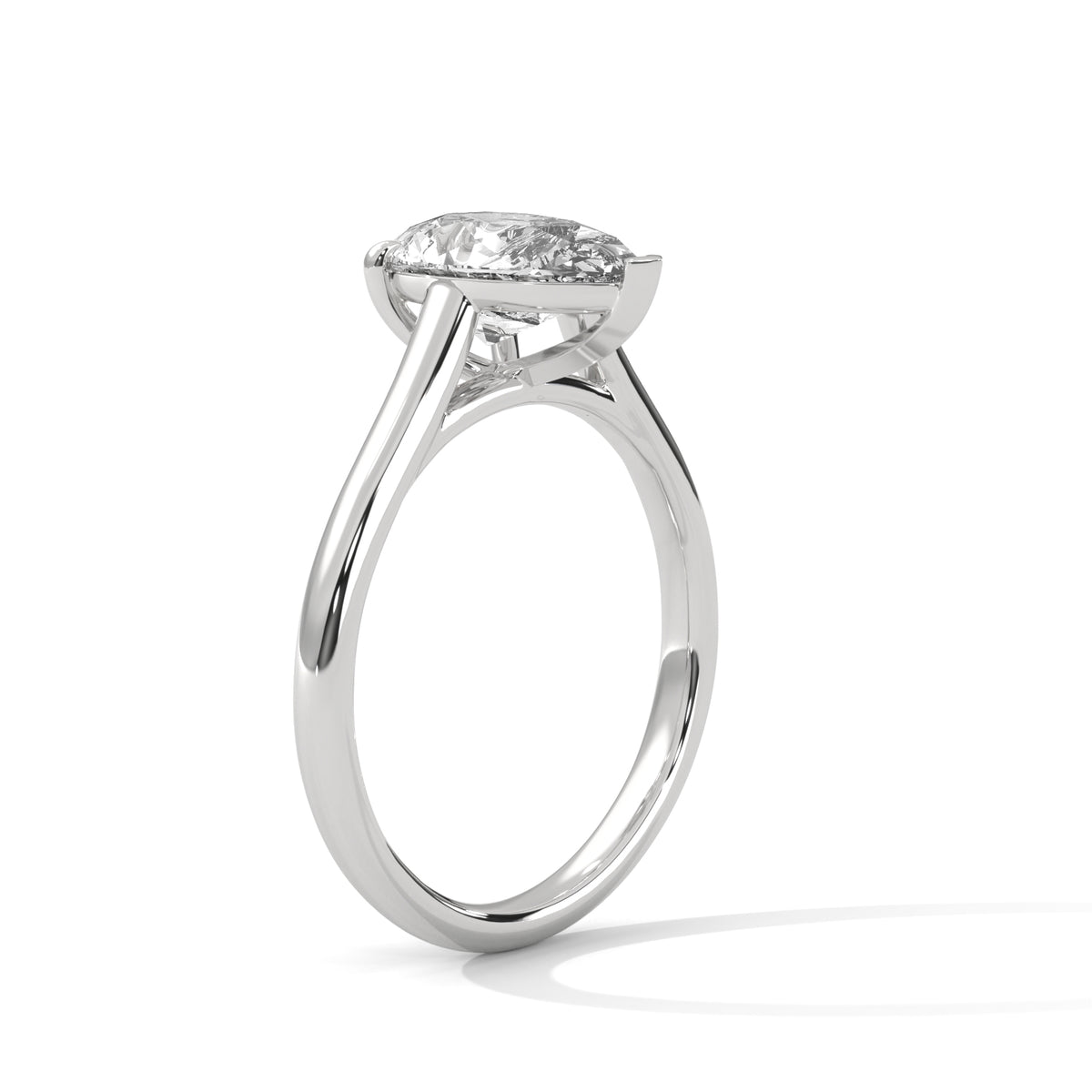 Diamond ring with a white background