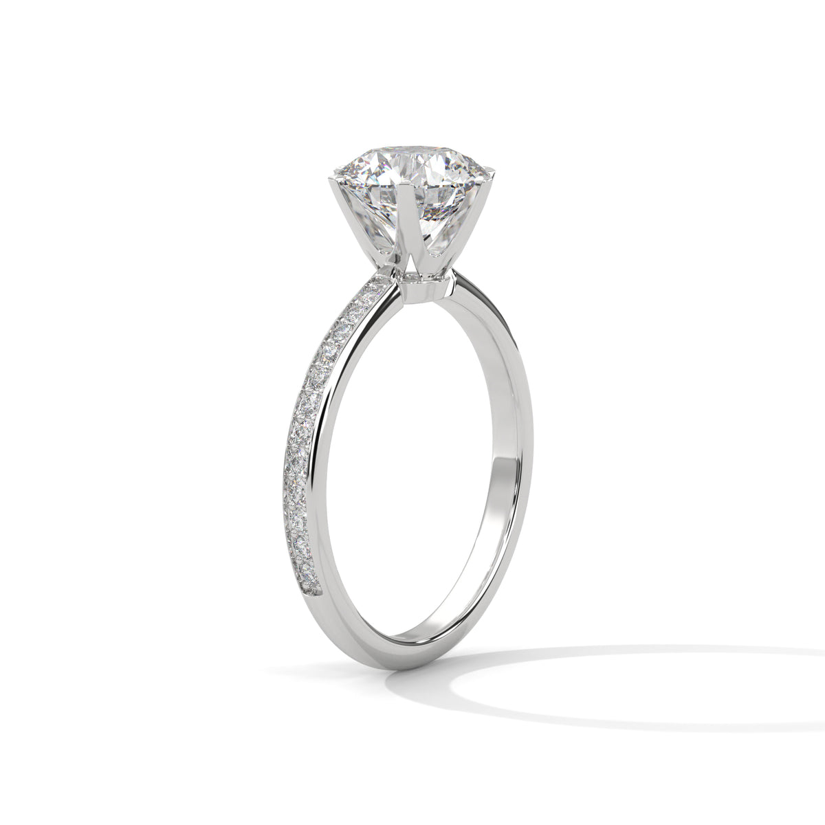 Diamond ring with a white background